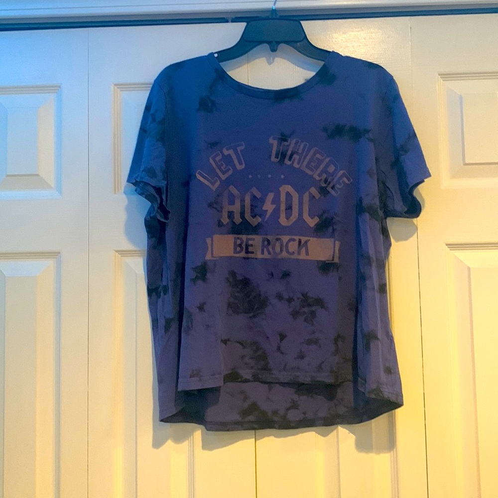 AC/DC t-shirt from Lucky Brand. Size XL. Color: Purple with black spots